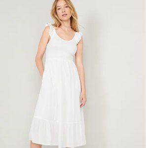 NWT- Fit & Flare Flutter Sleeve Smocked Midi Dress for Women